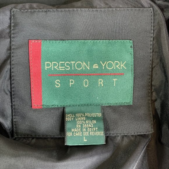 Preston & York Sport Womans Coat Tie Belt Zip Close Nylon Liner Black Size Large - Picture 8 of 8